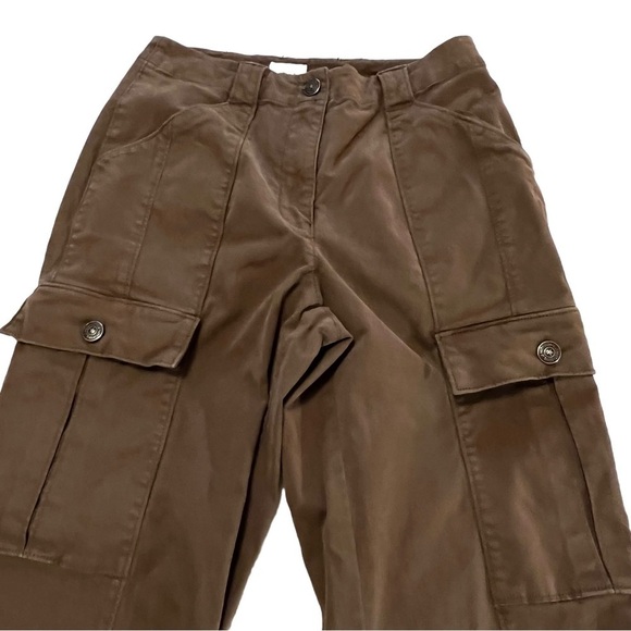 Cinq a Sept Kelly High Rise Cargo Pant Joggers 00 Brown cropped high waist - Picture 5 of 16